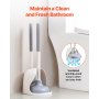 Toilet Brush and Plunger Set with PP Handle for Bathroom Deep Cleaning