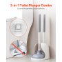 Toilet Brush and Plunger Set with PP Handle for Bathroom Deep Cleaning