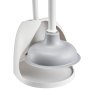 VEVOR Toilet Brush and Plunger Set, 2-in-1 Toilet Bowl Brush Plunger Combo with Ventilated Holder, 360° Deep Cleaning and Drip-Proof Bathroom Supplies, for Bathroom, RV and Toilets (White & Grey)