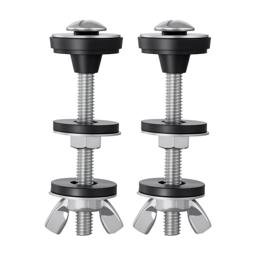 VEVOR Universal Toilet Tank to Bowl Bolts Kit, 2PCS Metal Heavy Duty Toilet Tank Bolts, Stainless Steel Toilet Tank Screws Replacement Kit with Wing Nuts, Rubber Washers Gaskets, Toilet Repair Screw