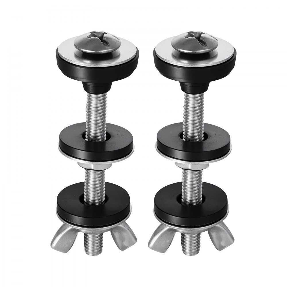 VEVOR Universal Toilet Tank to Bowl Bolts Kit, 2PCS Metal Heavy Duty Toilet Tank Bolts, Stainless Steel Toilet Tank Screws Replacement Kit with Wing Nuts, Rubber Washers Gaskets, Toilet Repair Screw