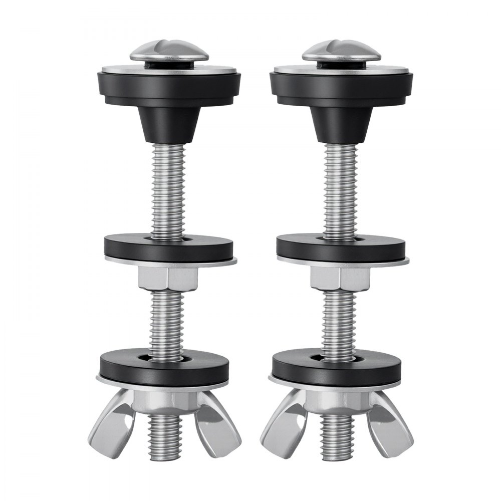 VEVOR Universal Toilet Tank to Bowl Bolts Kit, 2PCS Metal Heavy Duty Toilet Tank Bolts, Stainless Steel Toilet Tank Screws Replacement Kit with Wing Nuts, Rubber Washers Gaskets, Toilet Repair Screw