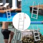 VEVOR dock ladder setup on various docks with clear turquoise water in the background.