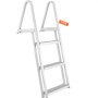 VEVOR dock ladder with four non-slip steps and sturdy metal frame for marine docking.