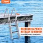 VEVOR Aluminium Dock Ladder Båd Dock Ladder Aftagelig 4 trin med 350 lbs belastning
