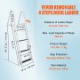 VEVOR Dock Ladder, Removable 4 Steps, 350 lbs Load Capacity, Aluminum Alloy Pontoon Boat Ladder with 4'' Wide Step & Nonslip Rubber Mat, Easy to Install for Ship/Lake/Pool/Marine Boarding