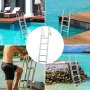 VEVOR Dock Ladder, Removable 5 Steps, 350 lbs Load Capacity, Aluminum Alloy Pontoon Boat Ladder with 4'' Wide Step & Nonslip Rubber Mat, Easy to Install for Ship/Lake/Pool/Marine Boarding