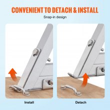 VEVOR Dock Ladder, Removable 5 Steps, 159 kgs Load Capacity, Aluminum Alloy Pontoon Boat Ladder with 4'' Wide Step & Nonslip Rubber Mat, Easy to Install for Ship/Lake/Pool/Marine Boarding