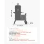 VEVOR Charcoal Offset Smoker, Heavy-Duty Steel BBQ Offset Smoker with Side Firebox, Movable Outdoor Barbecue Smokers with 6 Adjustable Grates, Thermometer & Air Vents for Backyard Patio Party Cooking