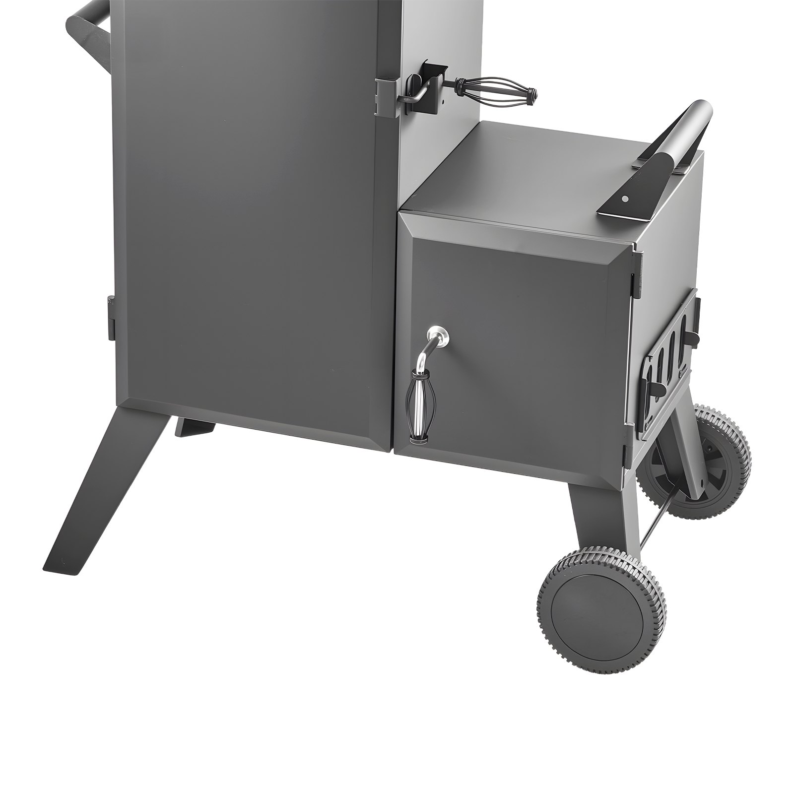 VEVOR Charcoal Offset Smoker, Heavy-Duty Steel BBQ Offset Smoker with Side Firebox, Movable Outdoor Barbecue Smokers with 6 Adjustable Grates, Thermometer & Air Vents for Backyard Patio Party Cooking