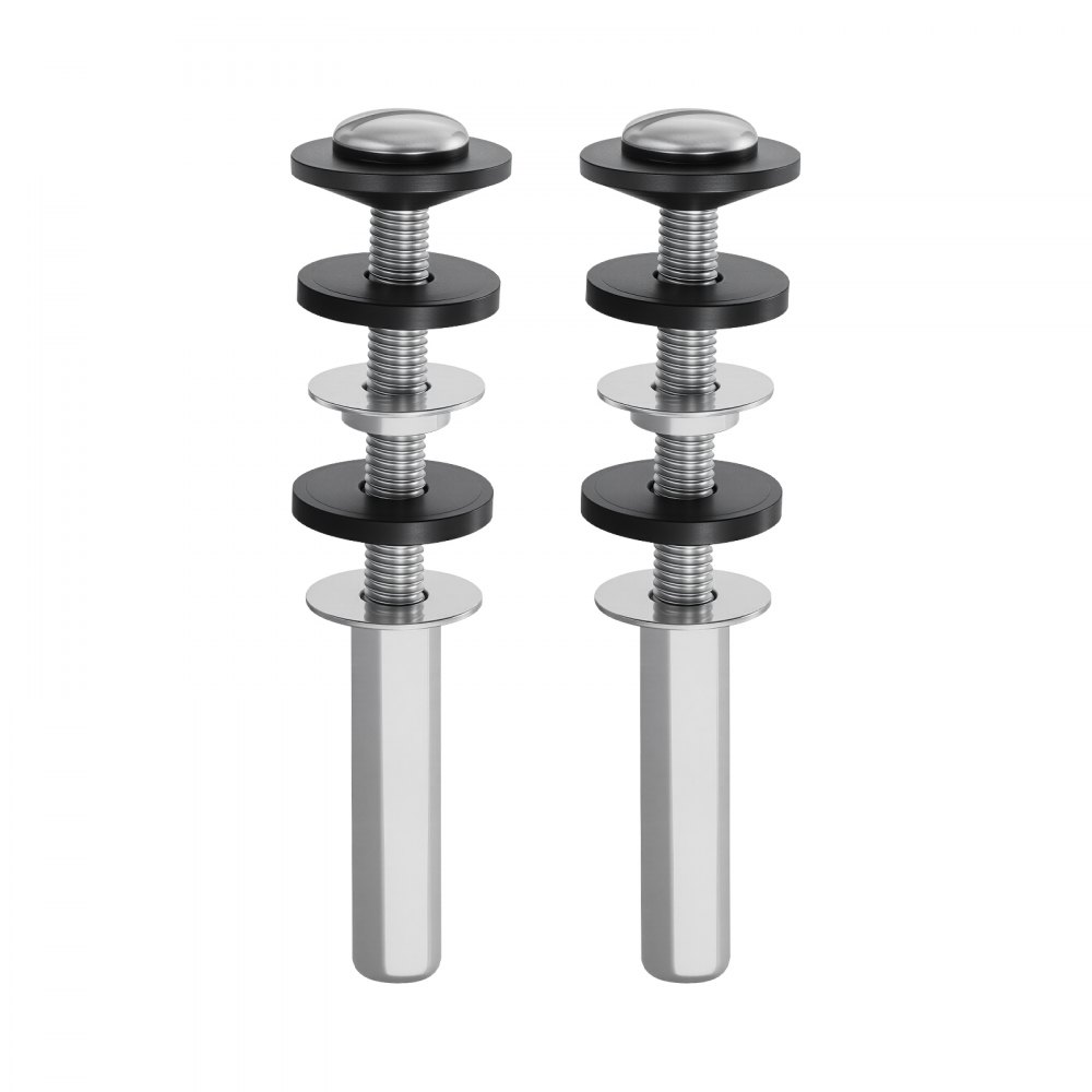 VEVOR Universal Toilet Seat Bolts Kit, 2PCS Metal Heavy Duty Toilet Tank Bolts, Stainless Steel Toilet Seat Screws Replacement Kit with Long Downlock Nuts, Rubber Washers Gaskets, Toilet Repair Screw