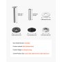 VEVOR Universal Toilet Seat Bolts Kit, 2PCS Metal Heavy Duty Toilet Tank Bolts, Stainless Steel Toilet Seat Screws Replacement Kit with Long Downlock Nuts, Rubber Washers Gaskets, Toilet Repair Screw