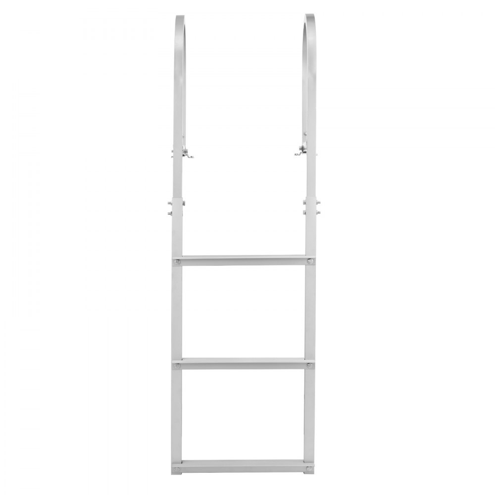 VEVOR Dock Ladder, Removable 3 Steps, 227 kg Load Capacity, Aluminum Alloy Pontoon Boat Ladder with 7.9 cm Wide Step & Nonslip Rubber Mat, Easy to Install for Ship/Lake/Pool/Marine Boarding