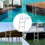 VEVOR dock ladder, poolside installation, dock, pier, and boat ladder in stainless steel.