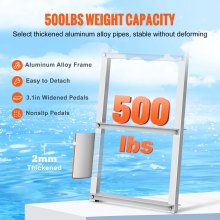 VEVOR Dock Ladder, Removable 3 Steps, 227 kg Load Capacity, Aluminum Alloy Pontoon Boat Ladder with 7.9 cm Wide Step & Nonslip Rubber Mat, Easy to Install for Ship/Lake/Pool/Marine Boarding