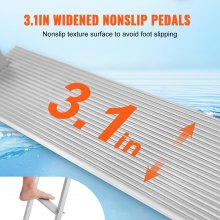 VEVOR Dock Ladder, Removable 5 Steps, 500 lbs Load Capacity, Aluminum Alloy Pontoon Boat Ladder with 3.1'' Wide Step & Nonslip Rubber Mat, Easy to Install for Ship/Lake/Pool/Marine Boarding