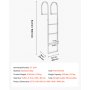 VEVOR Removable Dock Ladder, 4 Steps, Aluminum Alloy Pontoon Boat Swim Ladder, with Non-Slip Wide Steps, 227 kg Weight Capacity, Quick Release Design, for Lake Swimming, Pool, Boat, Marine Boarding