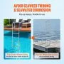 VEVOR Dock Ladder, Flip-Up 5 Steps, 350 lbs Load Capacity, Aluminum Alloy Pontoon Boat Ladder with 2'' Wide Step & Nonslip Rubber Mat, Easy to Install for Ship/Lake/Pool/Marine Boarding