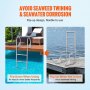 VEVOR Dock Ladder, Flip-Up 3 Steps, 350 lbs Load Capacity, Aluminum Alloy Pontoon Boat Ladder with 2'' Wide Step & Nonslip Rubber Mat, Easy to Install for Ship/Lake/Pool/Marine Boarding