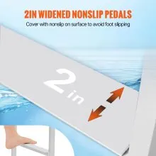VEVOR Dock Ladder, Flip-Up 3 Steps, 350 lbs Load Capacity, Aluminum Alloy Pontoon Boat Ladder with 2'' Wide Step & Nonslip Rubber Mat, Easy to Install for Ship/Lake/Pool/Marine Boarding