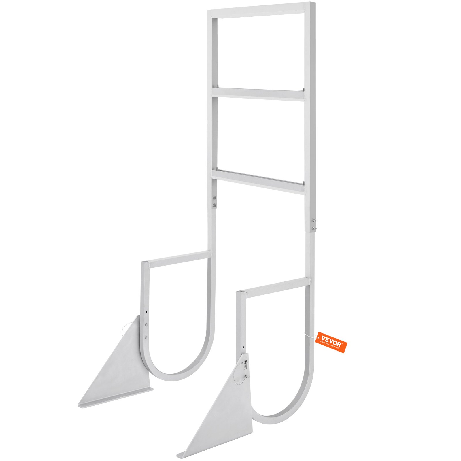 VEVOR Dock Ladder, Flip-Up 3 Steps, 159 kg Load Capacity, Aluminum Alloy Pontoon Boat Ladder with 50.8 mm Wide Step & Nonslip Rubber Mat, Easy to Install for Ship/Lake/Pool/Marine Boarding