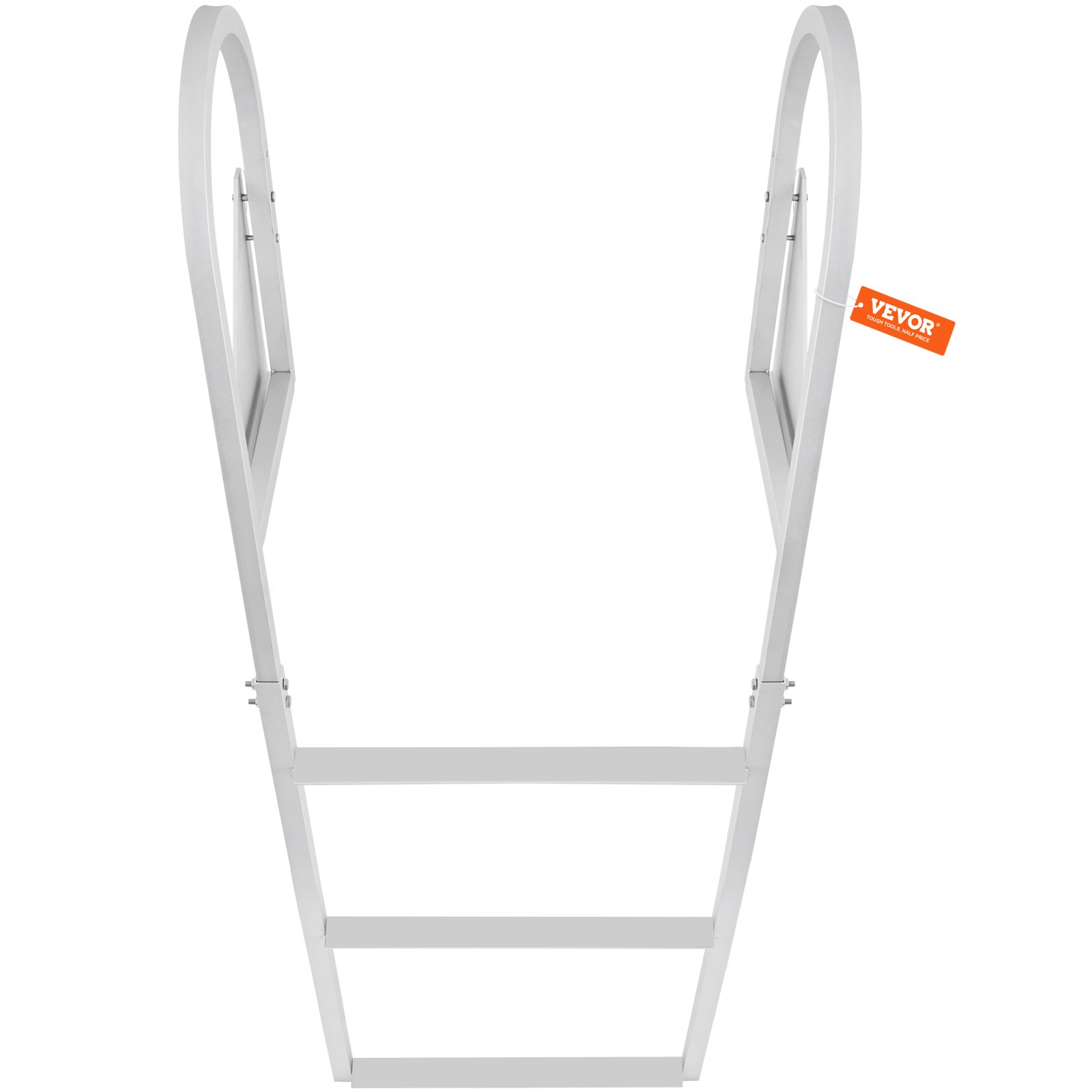 VEVOR Dock Ladder, Flip-Up 3 Steps, 159 kg Load Capacity, Aluminum Alloy Pontoon Boat Ladder with 50.8 mm Wide Step & Nonslip Rubber Mat, Easy to Install for Ship/Lake/Pool/Marine Boarding