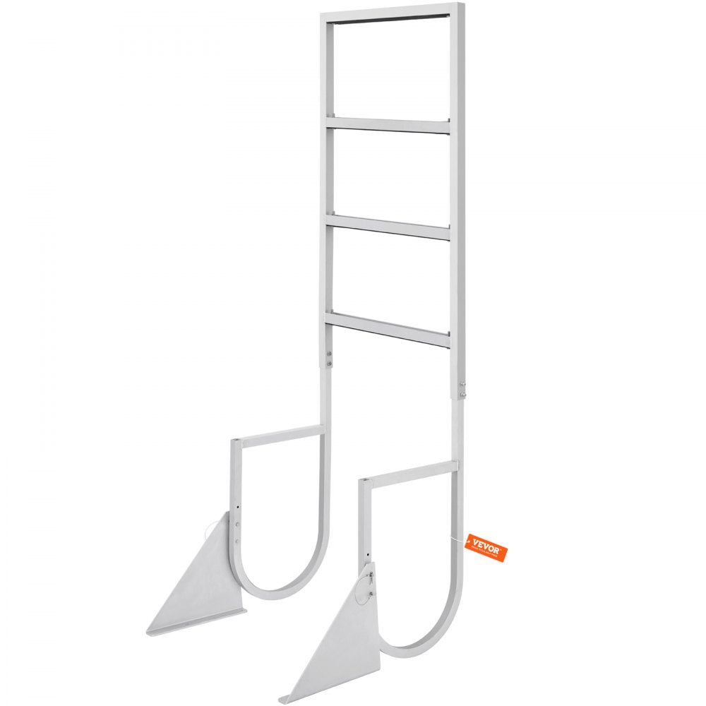 VEVOR Dock Ladder Flip-Up 4 Steps, 350 lbs Load Capacity, Aluminum Alloy Pontoon Boat Ladder with Nonslip Mat, Swimming Ladder for Ship/Lake/Pool/Marine Boarding