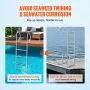 VEVOR Dock Ladder, Flip-Up 4 Steps, 350 lbs Load Capacity, Aluminum Alloy Pontoon Boat Ladder with 2'' Wide Step & Nonslip Rubber Mat, Easy to Install for Ship/Lake/Pool/Marine Boarding