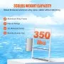 VEVOR Dock Ladder, Flip-Up 4 Steps, 350 lbs Load Capacity, Aluminum Alloy Pontoon Boat Ladder with 2'' Wide Step & Nonslip Rubber Mat, Easy to Install for Ship/Lake/Pool/Marine Boarding