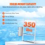 VEVOR Dock Ladder Flip-Up 4 Steps, 350 lbs Load Capacity, Aluminum Alloy Pontoon Boat Ladder with Nonslip Mat, Swimming Ladder for Ship/Lake/Pool/Marine Boarding