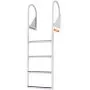 VEVOR Dock Ladder, Flip-Up 4 Steps, 350 lbs Load Capacity, Aluminum Alloy Pontoon Boat Ladder with 2'' Wide Step & Nonslip Rubber Mat, Easy to Install for Ship/Lake/Pool/Marine Boarding