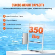 VEVOR Dock Ladder, Flip-Up 4 Steps, 350 lbs Load Capacity, Aluminum Alloy Pontoon Boat Ladder with 2'' Wide Step & Nonslip Rubber Mat, Easy to Install for Ship/Lake/Pool/Marine Boarding