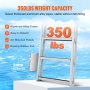 VEVOR Dock Ladder, Retractable 4 Steps, 350 lbs Load Capacity, Aluminum Alloy Pontoon Boat Ladder with 55.1''-67.1'' Adjustable Height, 4'' Wide Step & Rubber Mat, for Ship/Lake/Pool/Marine Boarding