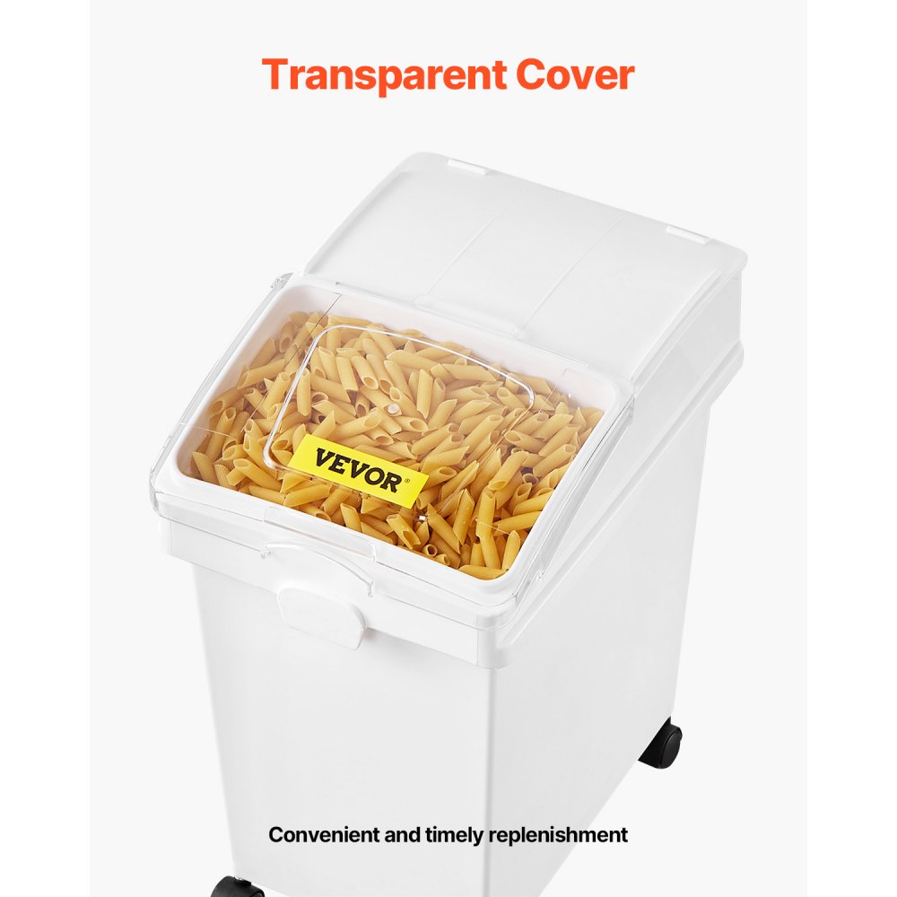 VEVOR Rice Storage Container, 6.6Gallon/25L x3 Capacity Large Dog Food Dispenser Bin, Kitchen Ingredient Grain Cereal Flour Bin, Pet food Containers with Wheels, 3 Scoops,  and Airtight Lid, 3 Pack