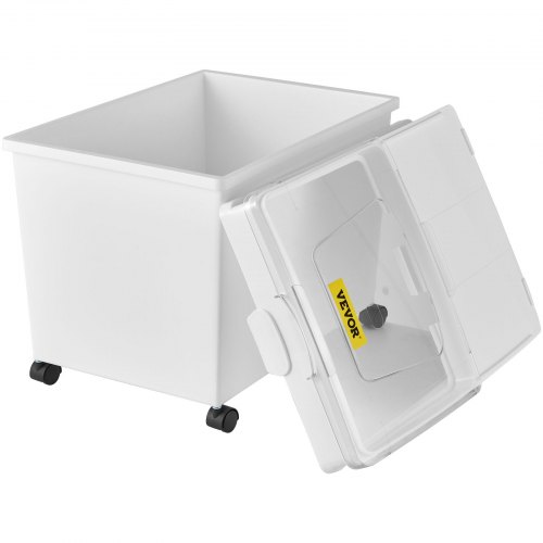 VEVOR Ingredient Bin, 8.8 Gallons Capacity Ingredient Storage Bin, PP Material Flour Bins On Wheels, White Shelf Ingredient Bin with Scoop and Sliding Lid, Commercial Storage Bins, 2 Pcs/Set