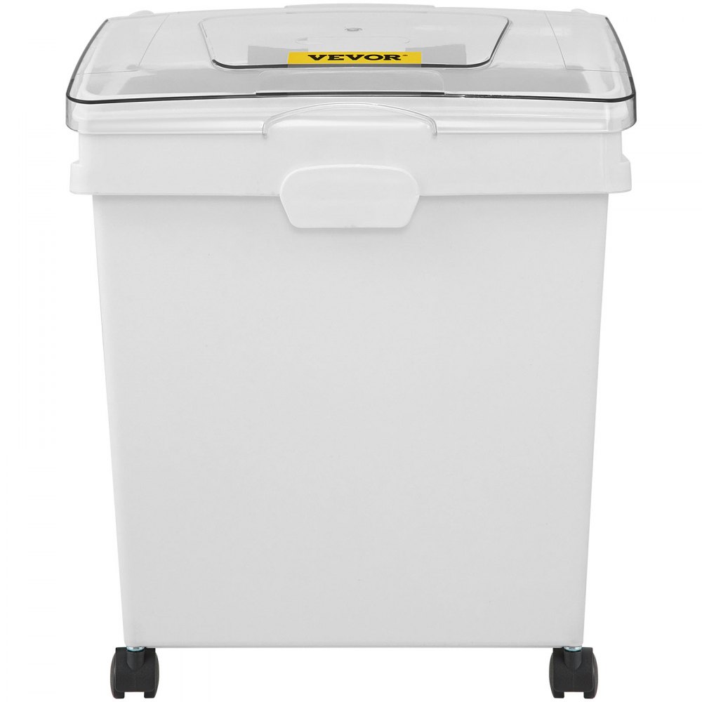 VEVOR Ingredient Bin, 8.8 Gallons Capacity Ingredient Storage Bin, PP Material Flour Bins On Wheels, White Shelf Ingredient Bin with Scoop and Sliding Lid, Commercial Storage Bins, 2 Pcs/Set