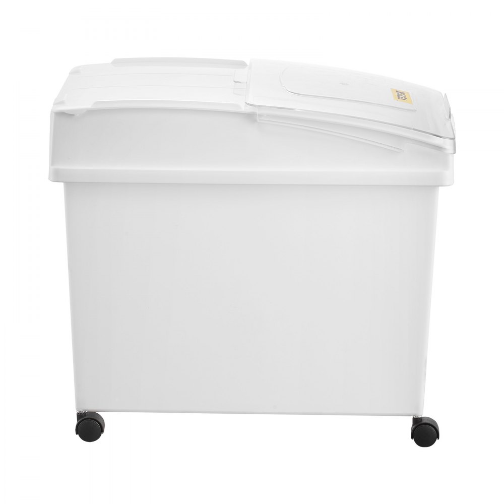 VEVOR Ingredient Bin, 10.5 Gallons Capacity Ingredient Storage Bin, PP Material Flour Bins On Wheels, White Shelf Ingredient Bin with Scoop and Sliding Lid, Commercial Storage Bins 3 Pcs/Set
