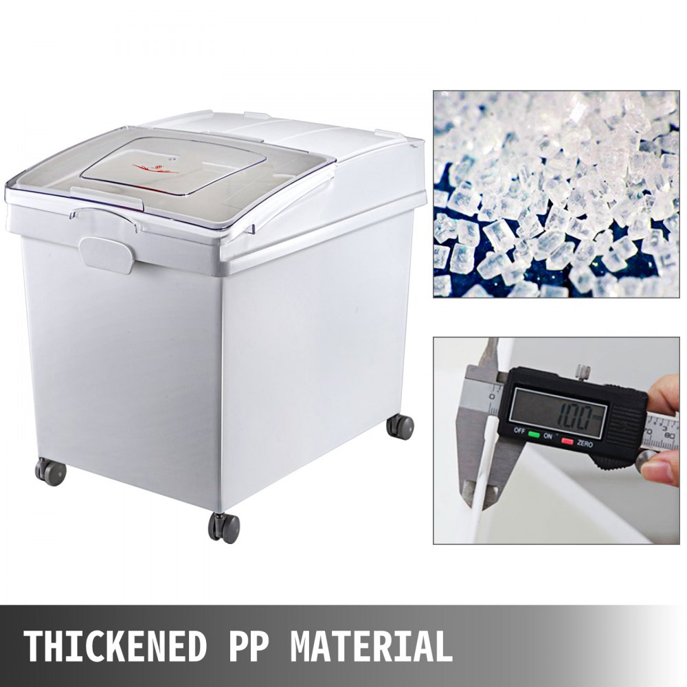 VEVOR Rice Storage Container, 10.5Gallon/40L x3 Capacity Large Dog Food Dispenser Bin, Kitchen Ingredient Grain Cereal Flour Bin, Pet food Containers with Wheels, 3 Scoops, and Airtight Lid, 3 Pack