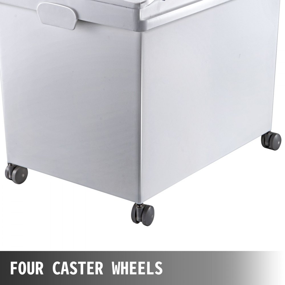 VEVOR Rice Storage Container, 10.5Gallon/40L x3 Capacity Large Dog Food Dispenser Bin, Kitchen Ingredient Grain Cereal Flour Bin, Pet food Containers with Wheels, 3 Scoops, and Airtight Lid, 3 Pack