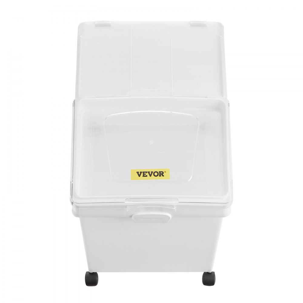 VEVOR Ingredient Bin, 33.3 L Capacity Ingredient Storage Bin, PP Material Flour Bins On Wheels, White Shelf Ingredient Bin with Scoop and Sliding Lid, Commercial Storage Bins, 3 Pcs/Set