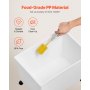 VEVOR Ingredient Bin, 10.5 Gallons Capacity Ingredient Storage Bin, PP Material Flour Bins On Wheels, White Shelf Ingredient Bin with Scoop and Sliding Lid, Commercial Storage Bins 3 Pcs/Set
