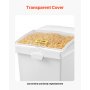 VEVOR Ingredient Bin, 10.5 Gallons Capacity Ingredient Storage Bin, PP Material Flour Bins On Wheels, White Shelf Ingredient Bin with Scoop and Sliding Lid, Commercial Storage Bins 3 Pcs/Set