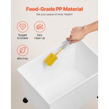 VEVOR Ingredient Bin, 10.5 Gallons Capacity Ingredient Storage Bin, PP Material Flour Bins On Wheels, White Shelf Ingredient Bin with Scoop and Sliding Lid, Commercial Storage Bins 3 Pcs/Set