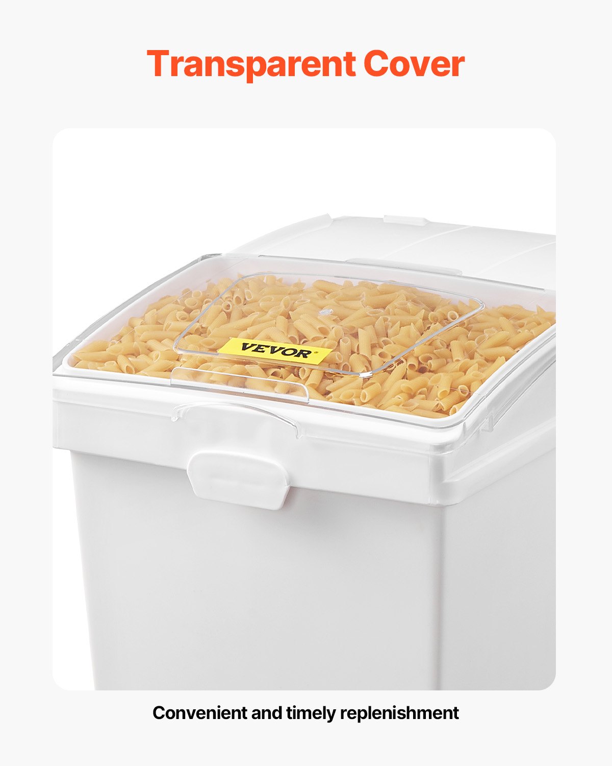 VEVOR Ingredient Bin, 33.3 L Capacity Ingredient Storage Bin, PP Material Flour Bins On Wheels, White Shelf Ingredient Bin with Scoop and Sliding Lid, Commercial Storage Bins, 3 Pcs/Set