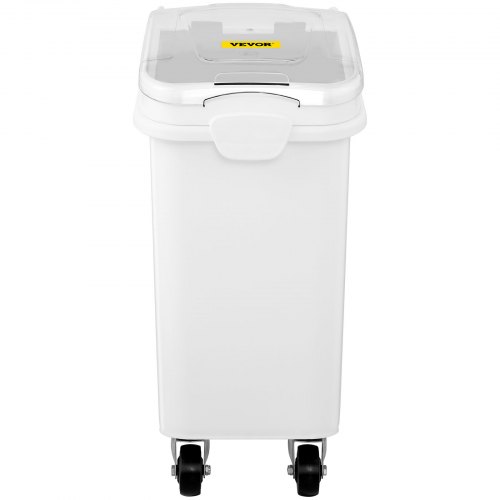 VEVOR Ingredient Bin 21 Gallon with Scoop, 400-Cup Capacity Commercial Ingredient Bin Stackable, White Mobile Ingredient Bin for Kitchen Storage