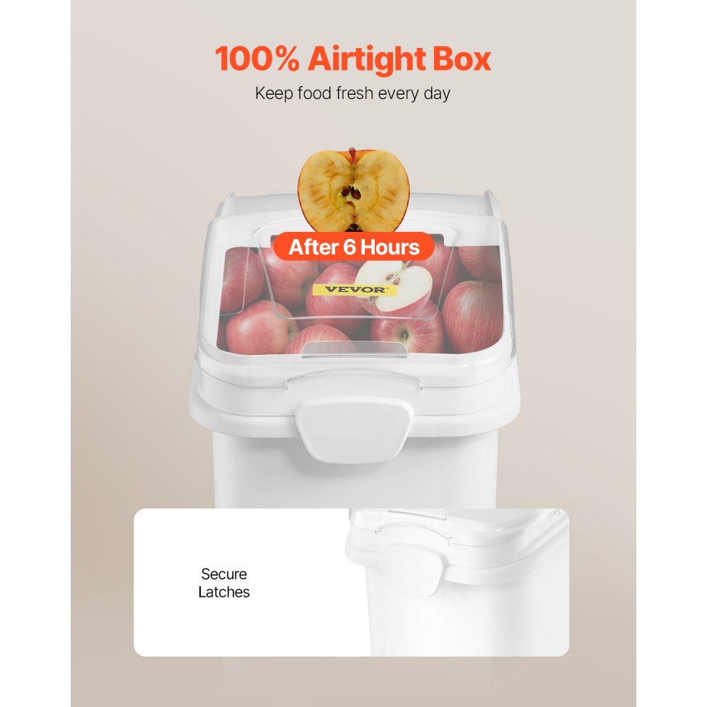 VEVOR Rice Storage Container, 21Gallon/80L Capacity Large Dog Food Dispenser Bin, Kitchen Ingredient Grain Cereal Flour Bin, Pet food Containers with Wheels, Scoop, and Airtight Lid, 1 Pack