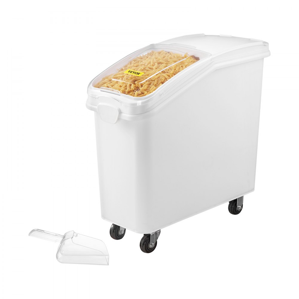 VEVOR Rice Storage Container, 21Gallon/80L Capacity Large Dog Food Dispenser Bin, Kitchen Ingredient Grain Cereal Flour Bin, Pet food Containers with Wheels, Scoop, and Airtight Lid, 1 Pack