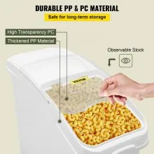 VEVOR 21 Gallon Ingredient Bin with Scoop 400 Cup Ingredient Bin with Sliding Lid Commercial Food Storage for Kitchen