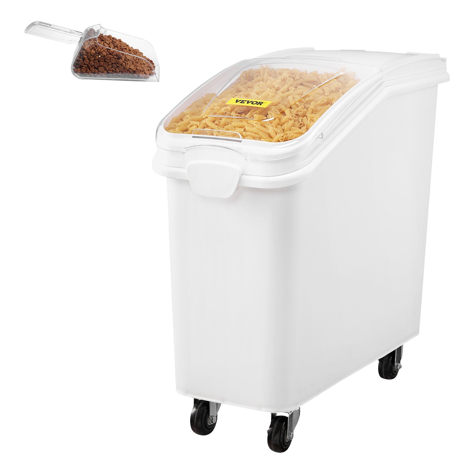 VEVOR Rice Storage Container, 21Gallon/80L Capacity Large Dog Food Dispenser Bin, Kitchen Ingredient Grain Cereal Flour Bin, Pet food Containers with Wheels, Scoop, and Airtight Lid, 1 Pack