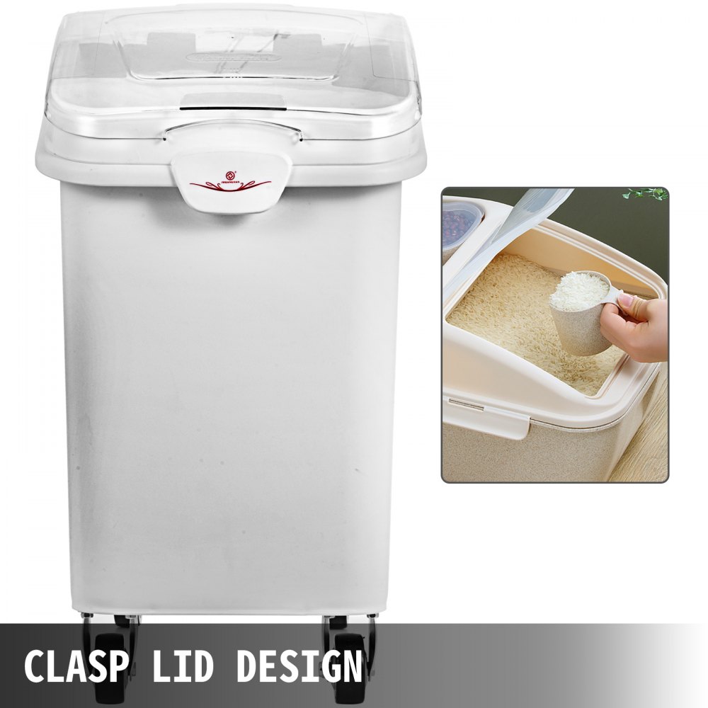 VEVOR 2x Ingredient Bin With Casters 21 Gallon Food Safe Restaurant Kitchen Flour Bins